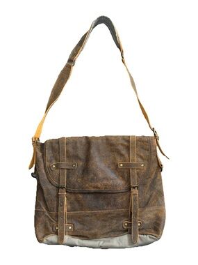 The Territory Ahead brown leather messenger computer bag satchel Vintage Style